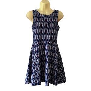Divided H&M Colorful Print Knit Fit and Flare Dress